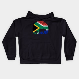 Elephant South Africa Flag Moon on Safari Kids Hoodie